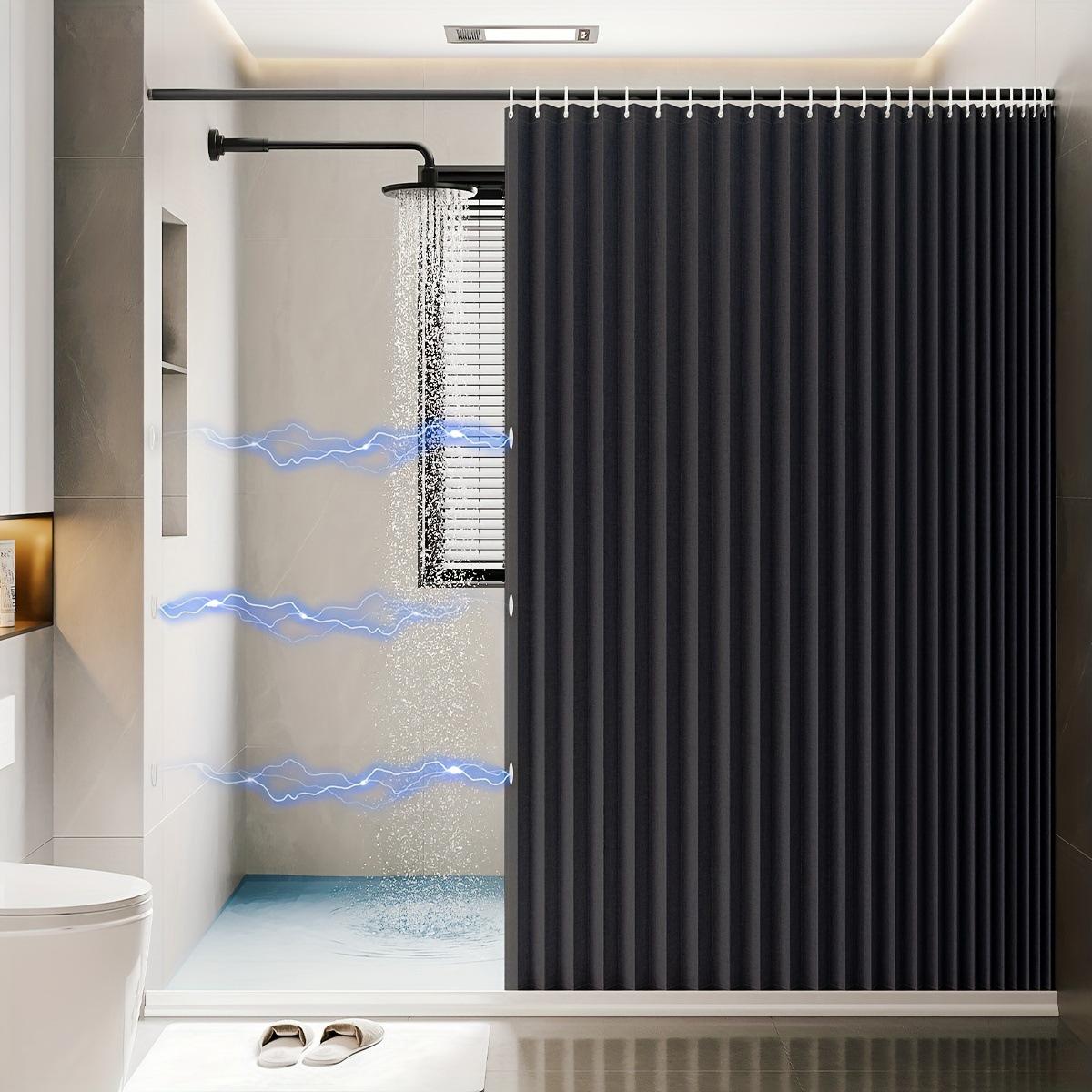 Foldable Magnetic Shower Curtain, Waterproof, Mold-Proof, No Drilling Required, Thickened, Light-Blocking, Partitioning Shower Curtain