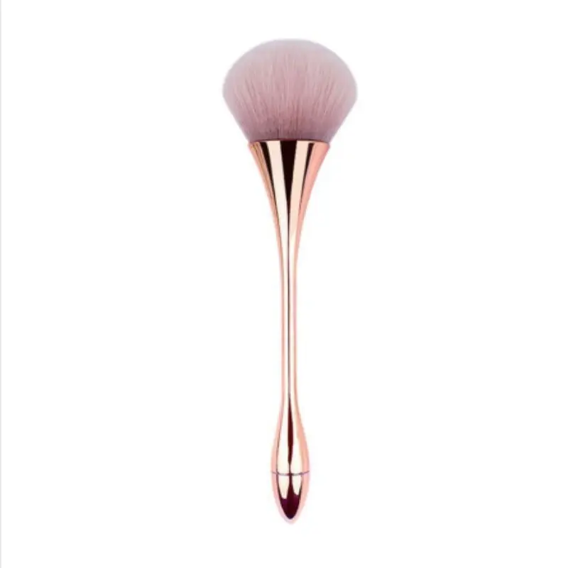 Rose Gold Blush Brush, Large Fluffy Soft Hair Makeup Brush, Powder Highlighter Contour All-In-One Brush, Portable Beauty Tool for Beginners