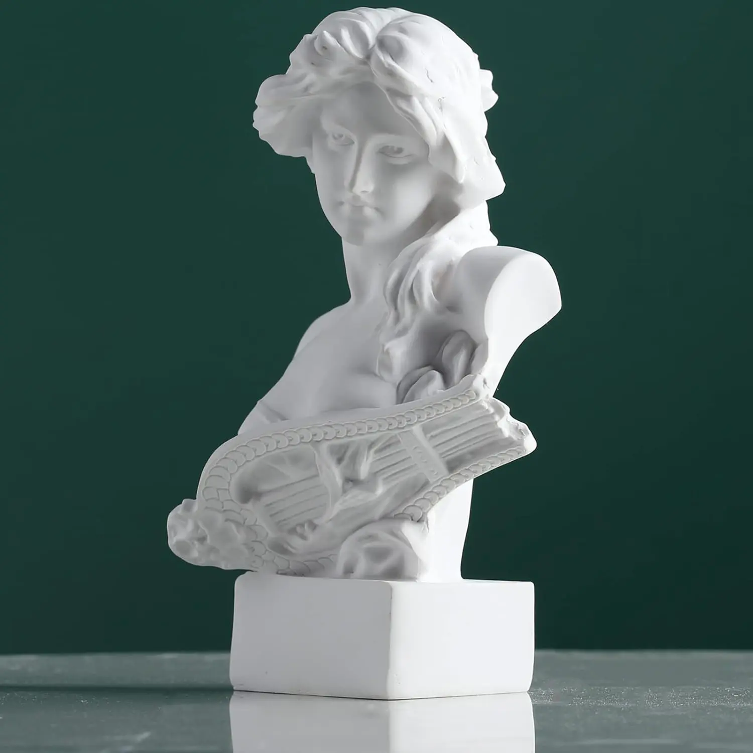 Greek Music Goddess Half-Body Statue, Gypsum Material, Artemis Sculpture, Roman Goddess Statue, Art Decor for Home Office Bedroom