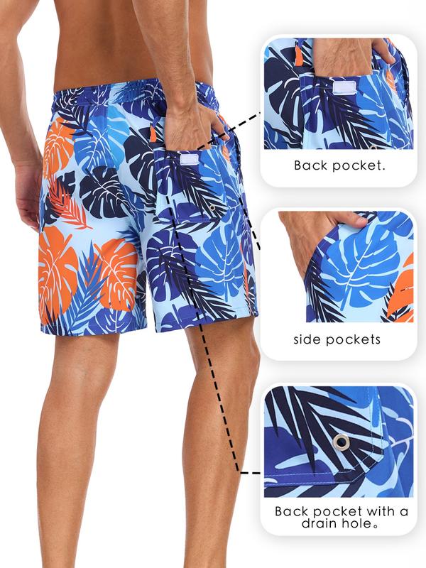 Men's 2-In-1 Swim Trunks, 7 Inch Swimming Shorts Beach Pants, Quick Dry Gym Shorts with Compression Lining, Gym Vacation Pool Wear