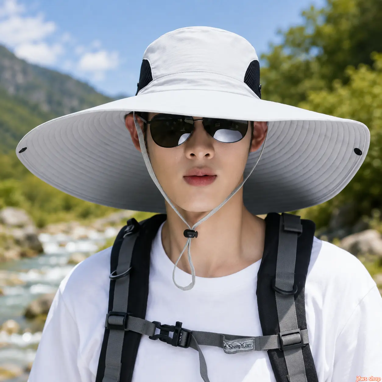 Extra Wide Brim Sun Hat UPF UV Protection Adjustable Bucket Hat Lightweight Fishing Hiking Outdoor Cap for Men Women