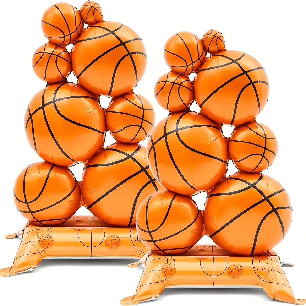 Giant Self-Standing Basketball Foam Balloon, Sports Theme Party Supplies, Basketball Birthday Party Decoration, 1/2 Pieces