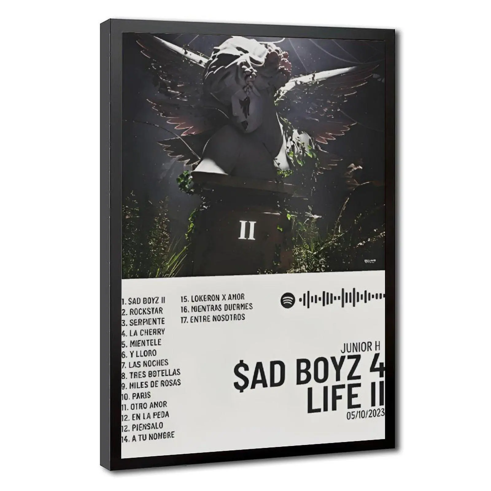 Junior H Album Poster, Sad Boyz 4 Life II Wall Decor, Latin Rap Music Canvas Print, Mexican Artist Artwork, Hip Hop Room Decoration, Cool Aesthetic Wall Art Gift