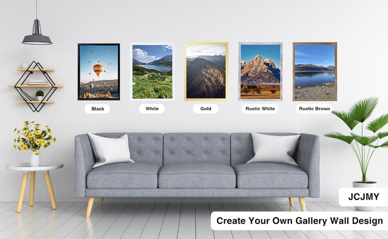 16x24 Picture Frame Set of 3 Gold for Poster Photo Picture and 40x60 cm Canvas, Horizontal and Vertical Formats for Wall Hanging, 16 x 24 Wall Gallery Poster Photo Frame,3 Pack, Gold