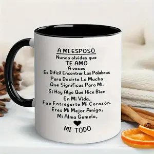 NUNCA OLVIDES QUE TE AMO Mug, 11oz/15oz Ceramic Coffee Mug - Reusable, Recyclable, Perfect Summer Winter Drinkware Gift, Safe & Comfortable Grip, Room Decor, Home Decor, Valentines Day Anniversary Gifts For Men
