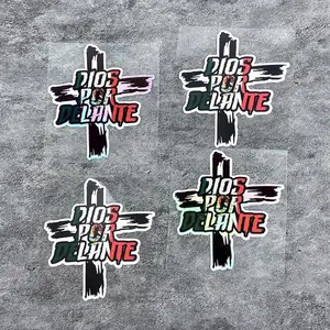 Car Cross & Letter Pattern Sticker, 1 Count Religious-Style Vinyl Decals for Car Windows, Body, Bumpers, Motorcycle Front Windshields, Perfect for Use As Vehicle Decoration, Sticker for Cars, Car Truck Decal, Automobile Decals