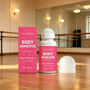 2 Bottles Body Glue Roller, Gentle Body Adhesive, Securely Attaches to Clothing, Soft Skin Feel, Easy to Apply, Convenient and Practical