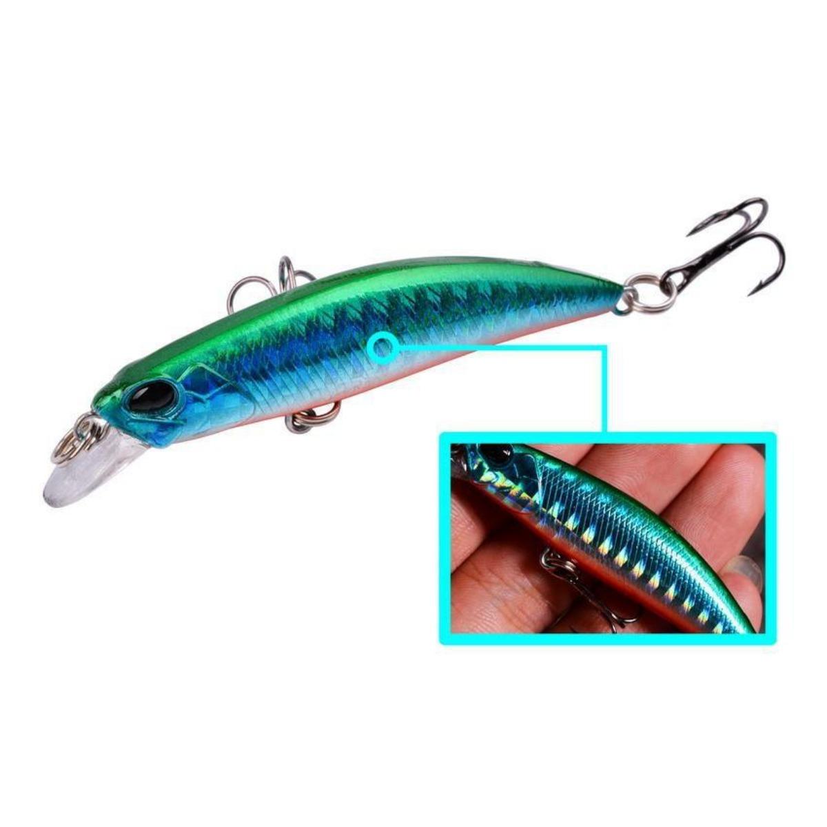 10pcs Minnow Fishing Lures 0.14oz/2.68in Mini Crankbait Wobbler Perch Isca Artificial Hard Bait Pike Carp Bass Floating Swimbait Pesca