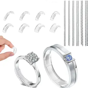 14 Pack Ring Size Adjuster Kit, Premium TPU Invisible Ring Guard Spacer, Anti-Spin Anti-Slip Ring Sizers for Loose Rings, Reduce Ring Size 0.5-1 Size Without Resizing, Fit 1-11mm Band Width for Men Women