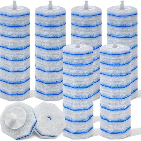 60/50/40/30/20/10 Disposable Toilet Brush Refills, Toilet Scrubber Refills, Compatible with Clorox Toilet Brushes, Easy Bathroom Cleaning, One-Time Bowl Cleaner Heads Pack