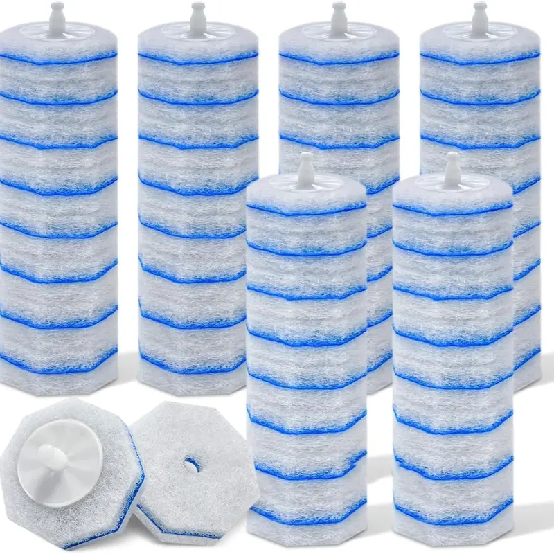 60/50/40/30/20/10 Disposable Toilet Brush Refills, Toilet Scrubber Refills, Compatible with Clorox Toilet Brushes, Easy Bathroom Cleaning, One-Time Bowl Cleaner Heads Pack