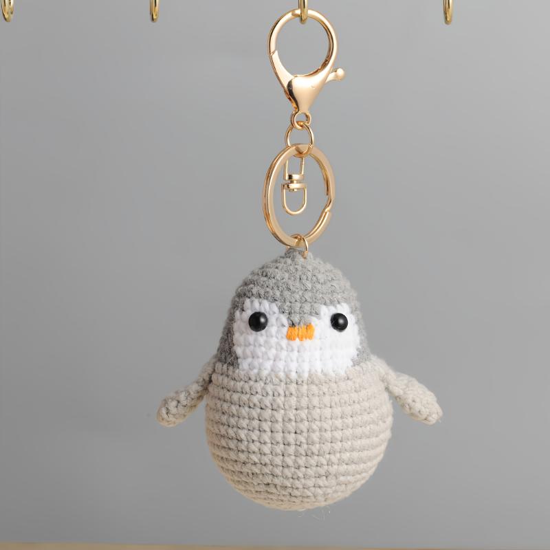 bag keychain 4 Pack Cute Penguin Keychain Charms - Hand- Fabric Penguin Decorations with Hanging Loops, Pink/Orange/Gray/Blue Penguins for Christmas, Thanksgiving Gifts, Home, Bags, Party Decor - No Electricity Needed, Penguin Gifts, Holida