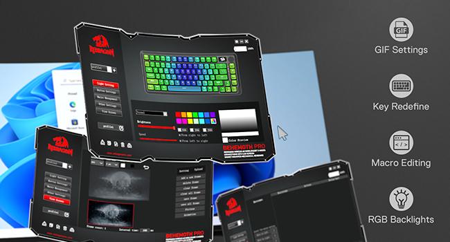 Redragon K724 PRO Wireless Gasket Gaming Keyboard w/Hype 1.14’’ TFT Screen & Knob, 81-Key 75% Mechanical Keyboard, 5-Layer Noise Dampening, Hot-Swap South-Facing RGB Socket, Gradient PBT Keycaps