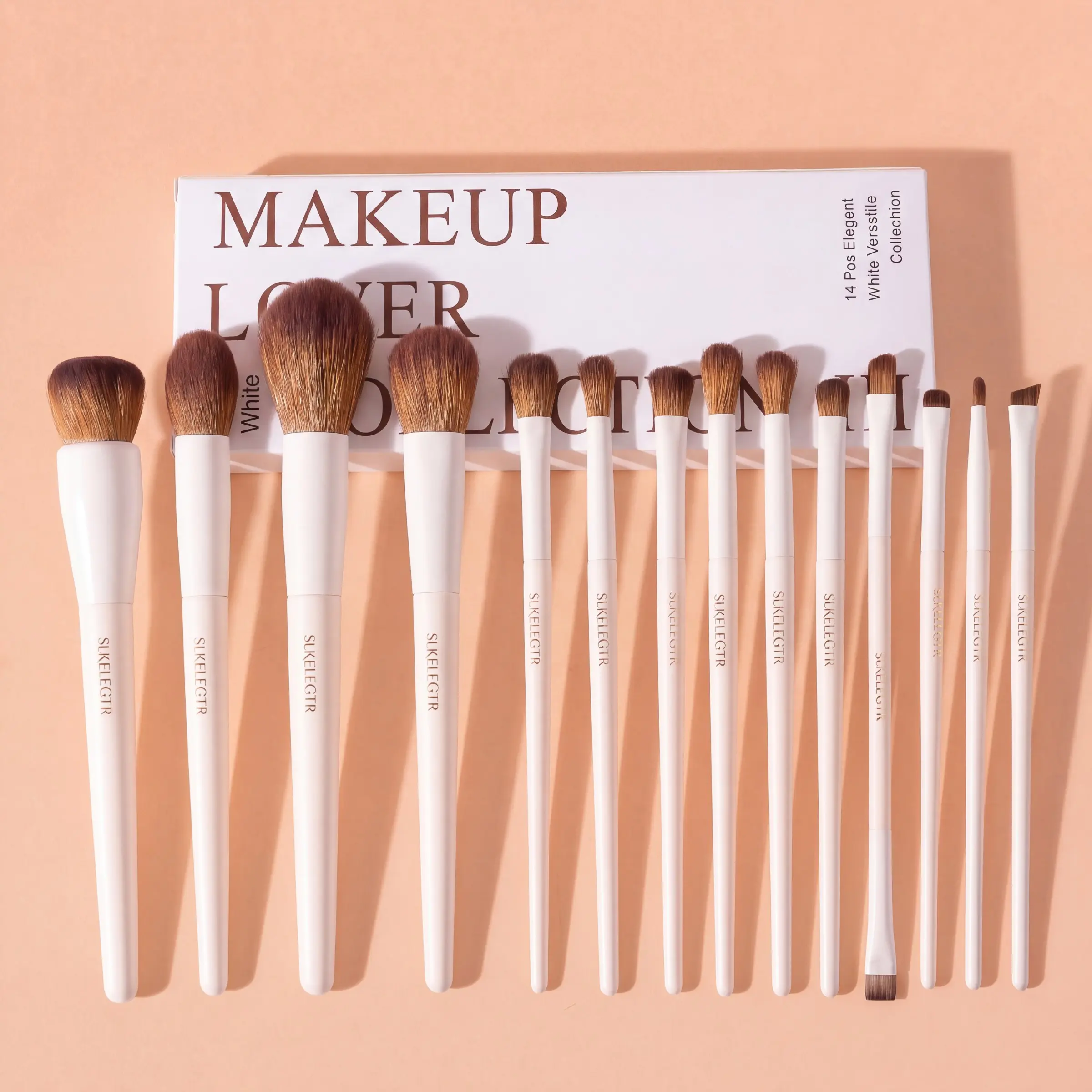 14-Piece Makeup Brush Set, Cosmetic Brush Set, Cosmetics Brushes Set, High-Quality Synthetic Brushes for Foundation, Contour, Blush, Concealer, Eyeshadow, Smudge, Liner, Essential Tool Kit