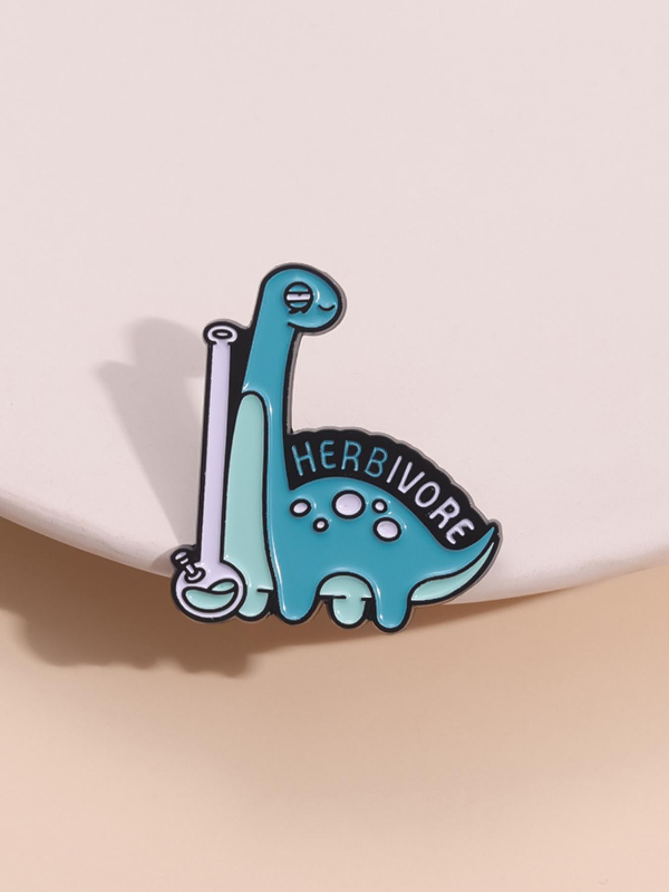 Cute Cartoon Dinosaur Design Brooch Clip, Fashion Letter Sprint Brooch for Party, Daily Clothing Decor, Trendy All-match & Exquisite Brooch for Birthday Gift, Men Accessories, Alloy Brooch Pin