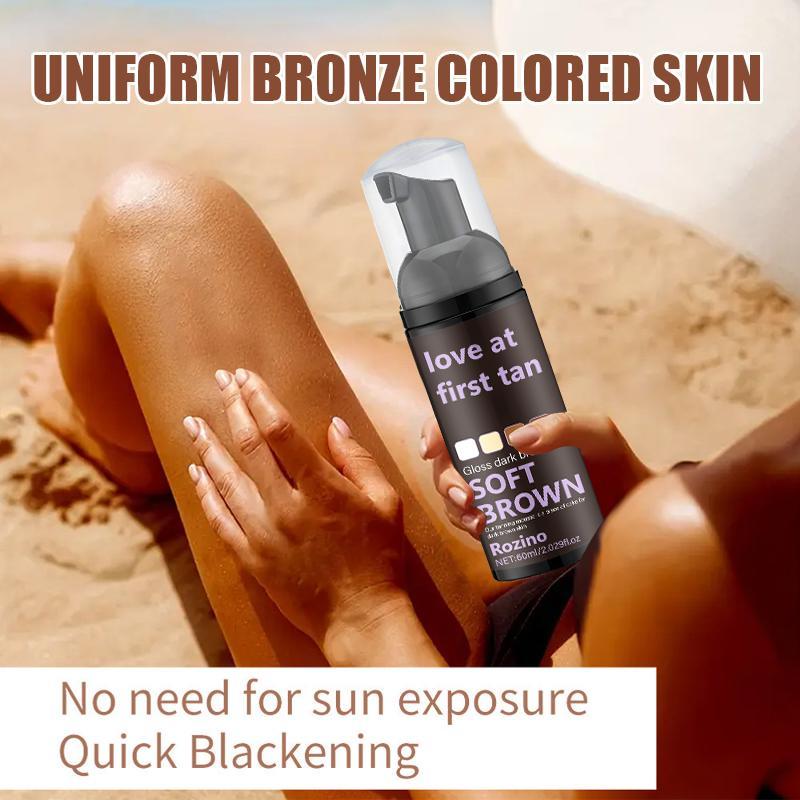 60ml Soft Brown Self Tanning Mousse, Natural Looking Self Tanner for Face & Body, Sunless Tanning Cream, Skin Care Product for Women & Men