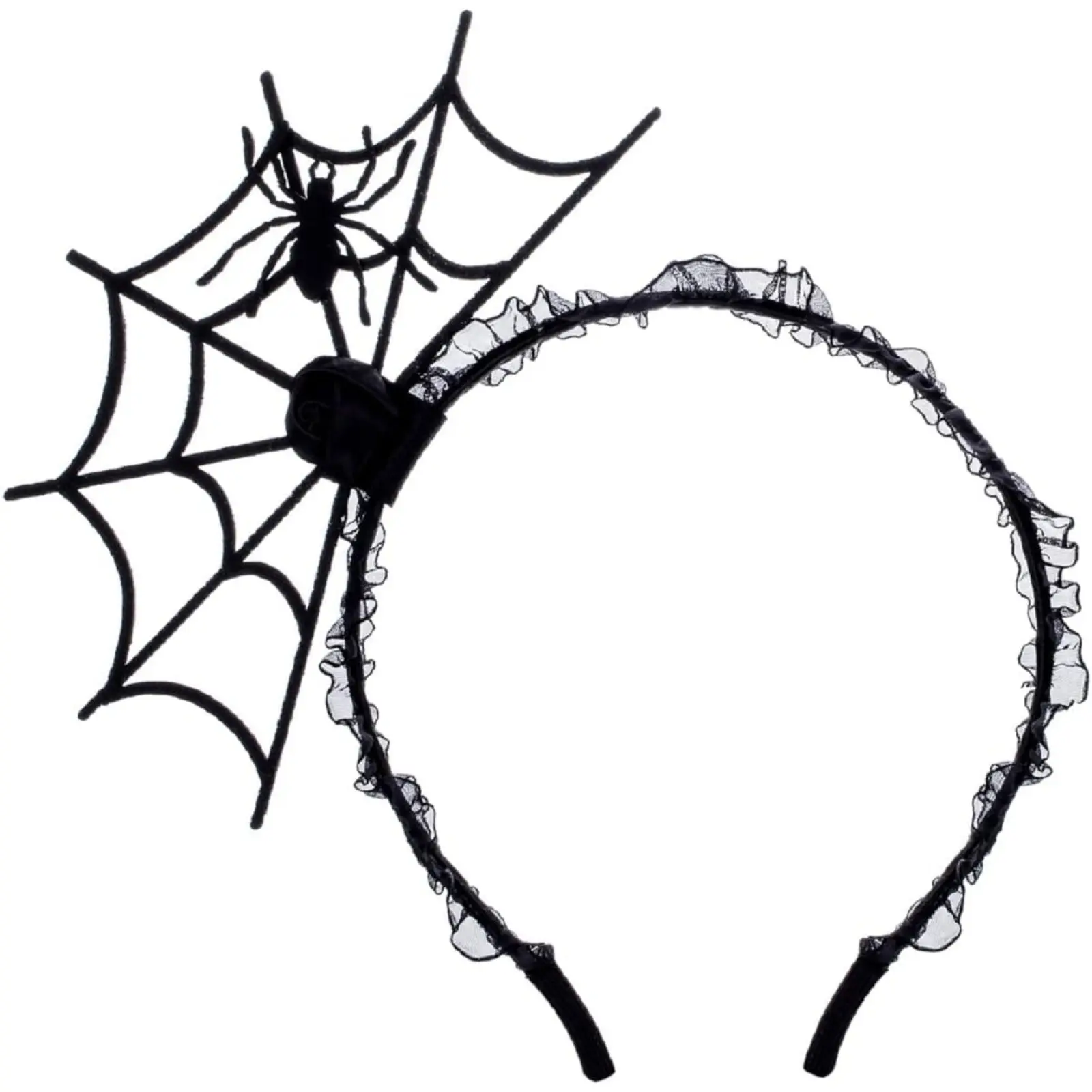 Halloween Spider Web Hair Hoop, Halloween Headband Spider Web Fascinator Black Spider Headpiece Costume Party Headpiece Hair Accessories for Women Girls