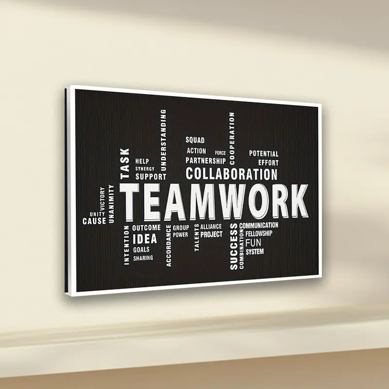 Inspirational Quote Canvas Wall Art Modern Home Decor Office Poster, Framed, 1 Piece, Teamwork, Motivational Quote Print, Canvas Prints, Canvas Wall Art
