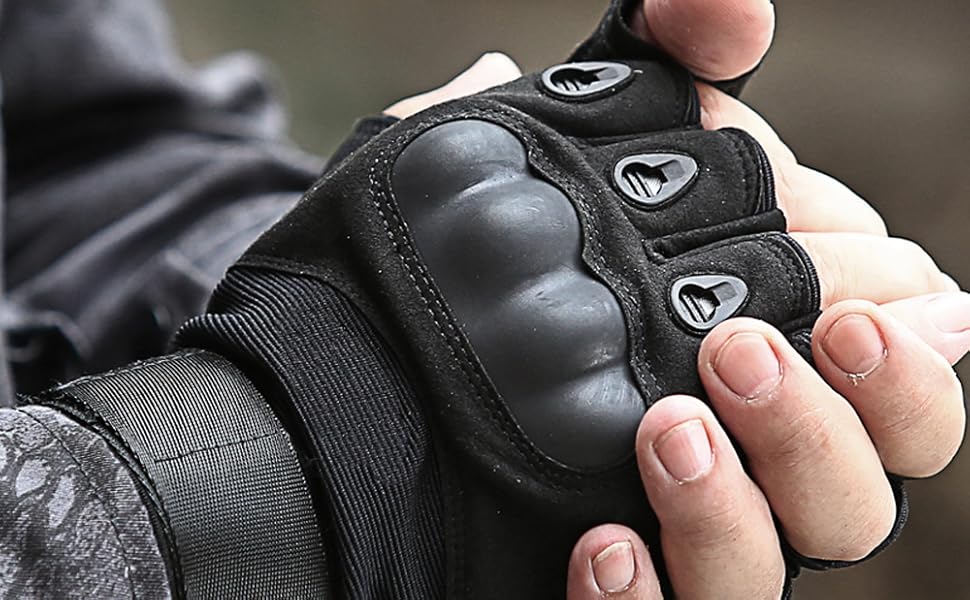 Outdoor Men's Knuckle Protection Workout Training Fingerless Gloves