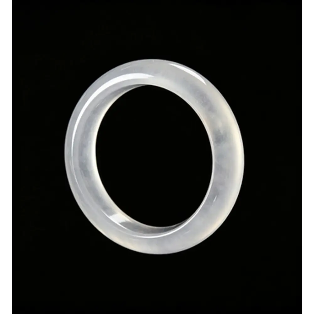 White Moonlight Beauty Bracelet, Burmese Jadeite Bracelet, 12mm White Icy Bracelet, Narrow-Strip Quartzite Bracelet