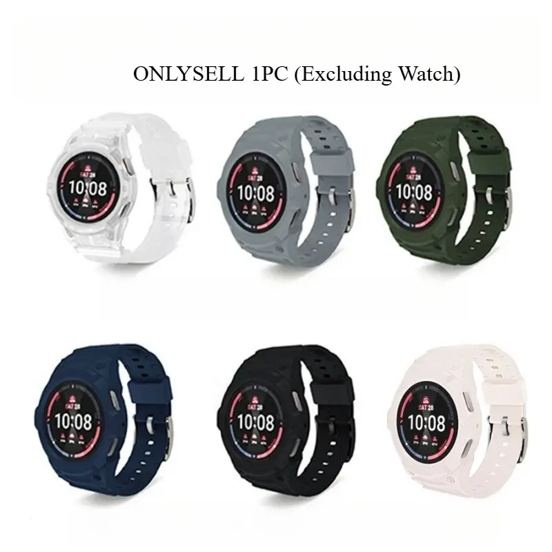 1pc One-piece Solid Color Sports Silicone Smartwatch Replacement Straps Compatible with Samsung Galaxy Watch 4 5 6 7 40mm 44mm Sweatproof Adjustable Wrist Strap for Workout Daily Wear Men Women Unisex Accessory (Device Not Included)