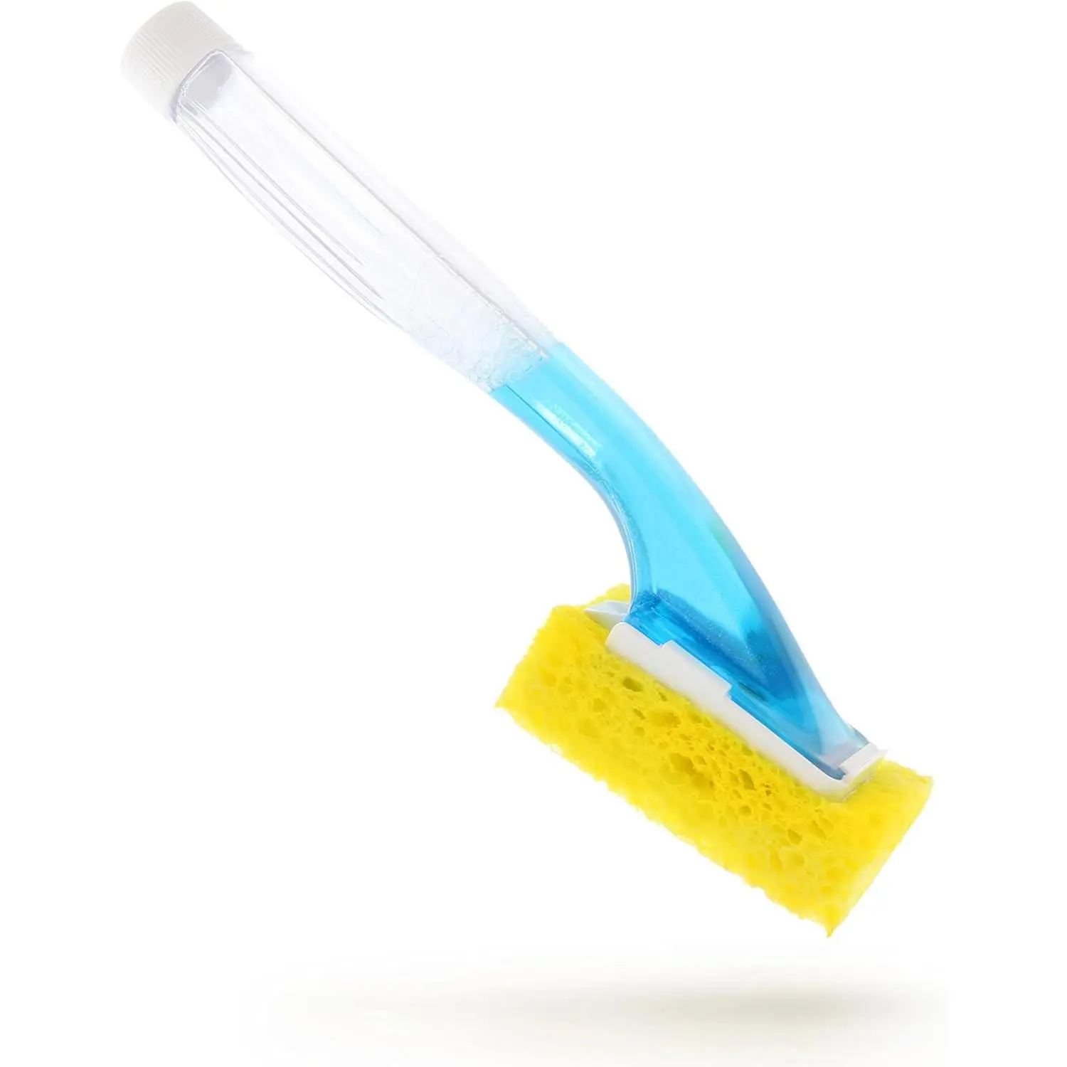 Dish Sponge w/Soap Dispenser Handle - Fillable Dish Wand for Quick, Convenient Cleaning - Easy to Refill - Built-In Scrubber for Dishes & Pans