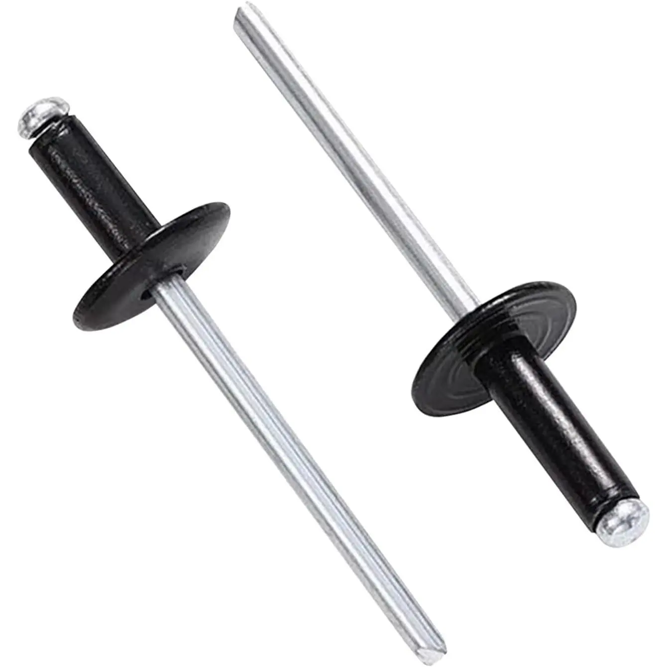 50 count 3/16" x 5/8" Large Flange Black  Blind Rivets, 4.8 x 16mm Pop Rivets, Blind Rivets for Metal