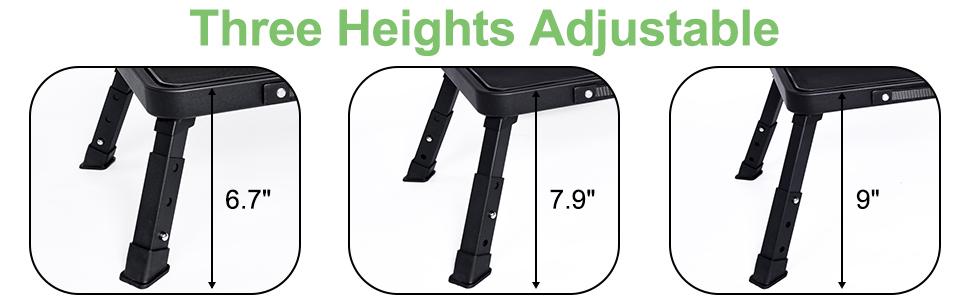 3 Levels Adjustable Folding Step Stool,Foldable RV Step Stool,Safer Metal Stepping Stool for Adults and Seniors,Sturdy and Stable,350 Ibs Capacity,for Bedroom,Kitchen,Office,SUV and More Use