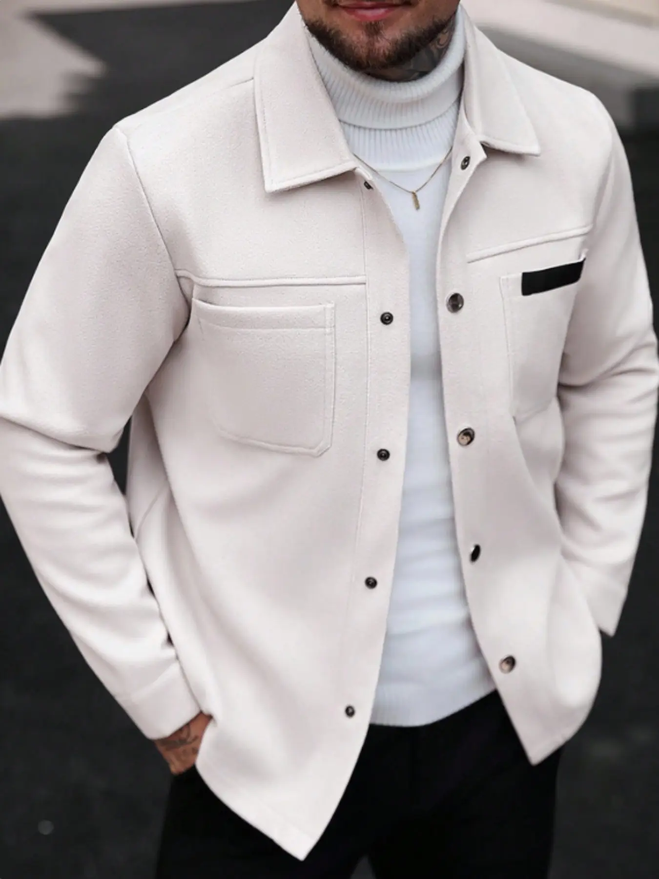 Men's Casual Long Sleeve Plain Jacket Coats, Perfect for Fall Winter, Fashionable Outerwear, Daily Wear Choice, Stylish and Comfortable