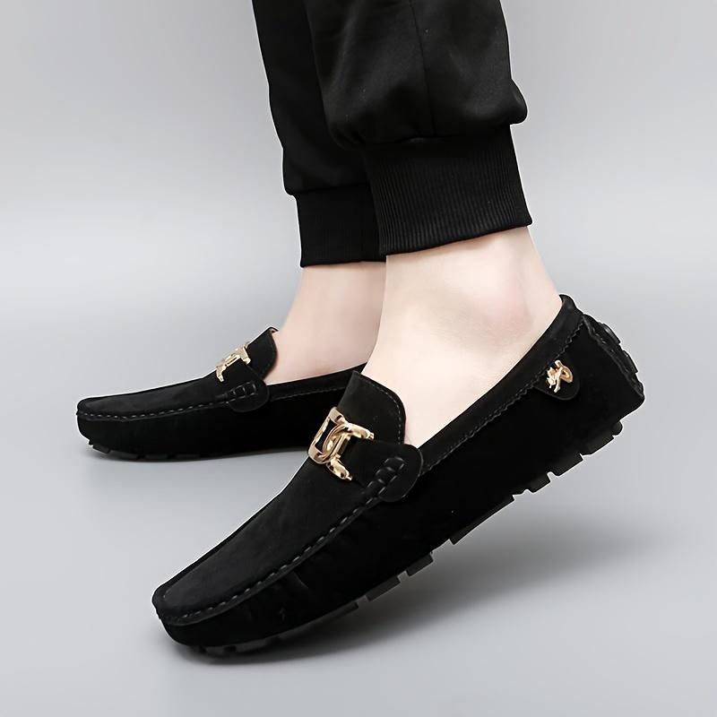 [Microfiber Fashion Loafers] Non-Slip Durable Microfiber Synthetic Upper Fashion Loafers| Rubber Sole, Casual Slip-On Shoes for Men and Women - Solid Color, All-Season Wear