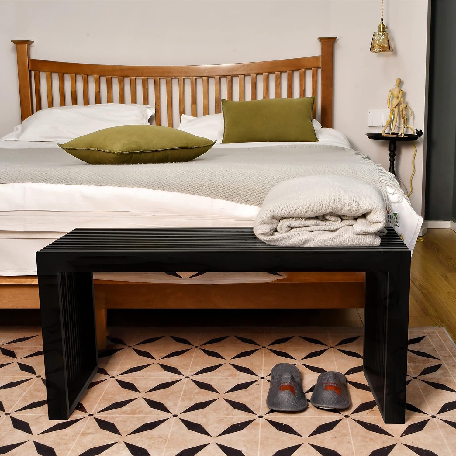 Dining Bench, 35 inch Farmhouse Decor Indoor Kitchen Table Bench, Entryway Shoe Rack Bench, Outdoor Bench, Solid  Benches for Living Room, Hallway, Bedroom, Bathroom