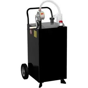45 Gallon Portable Fuel Caddy with 2-Way Pump | Heavy Duty Gasoline & Diesel Transfer Tank for Cars, Boats, ATVs, Mowers & Farms