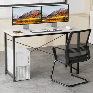32-inch Modern Simple Computer Desk - X-Shaped Reinforced Writing Work Table for Bedroom, Home  (Commercial & Household  Furniture) foldable Adjustable Heavy-Duty Workbench with Wheels Triamine Steel Feet Fold-Out Wall Mounted Mid Century Bamboo