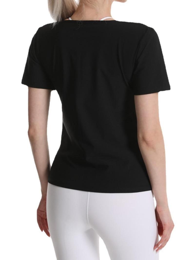 Female Sweat Break Buckle Chest Support Short Sleeve Adjustable Sports Top Sauna Running Clothes Compression Clothes Sports Clothes Yoga Clothes Running Clothes Mother's Day Valentine's Day Gift