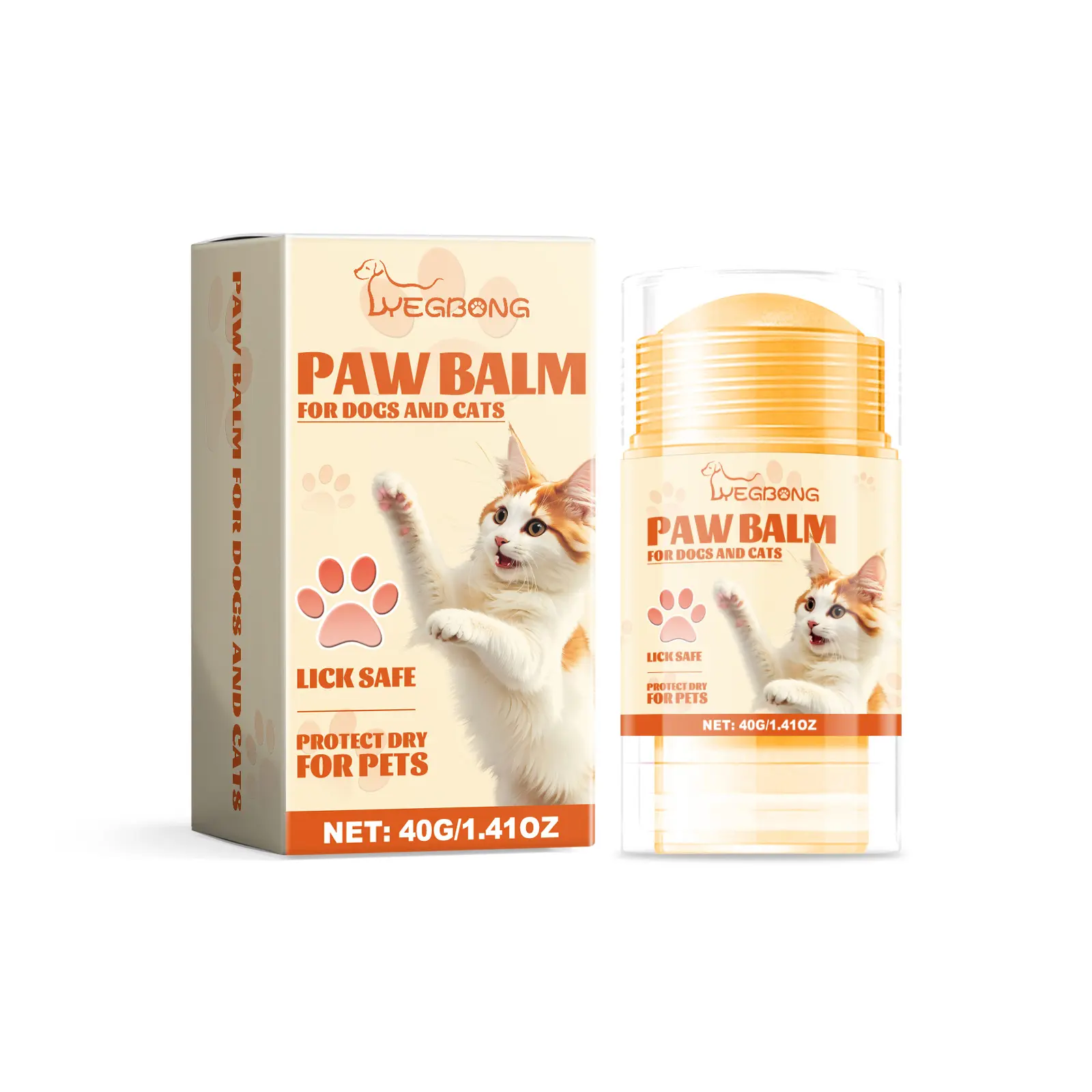 Yegbong Pet Paw Care Stick - Dog & Cat Grooming Claw Care Product for Foot Moisturizing, Anti-Cracking, and Softening