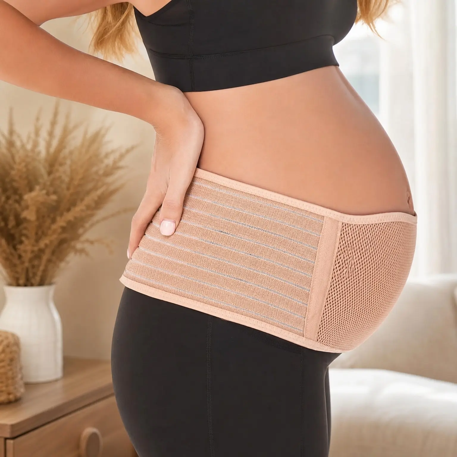 Adjustable Maternity Belly Band for Pregnancy & Postpartum Support – Relieves Abdomen, Pelvic, Waist & Back Pain, All Stages