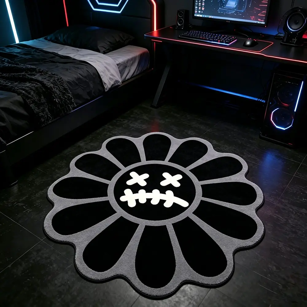 Creative Hip-Hop Style Carpet, Soft Comfortable Rug, Indoor Area Rugs, Home Decor Rugs for Bedroom, Living Room, Gaming Room, Ideal for Young Adults, 1pc Async Shape Mat