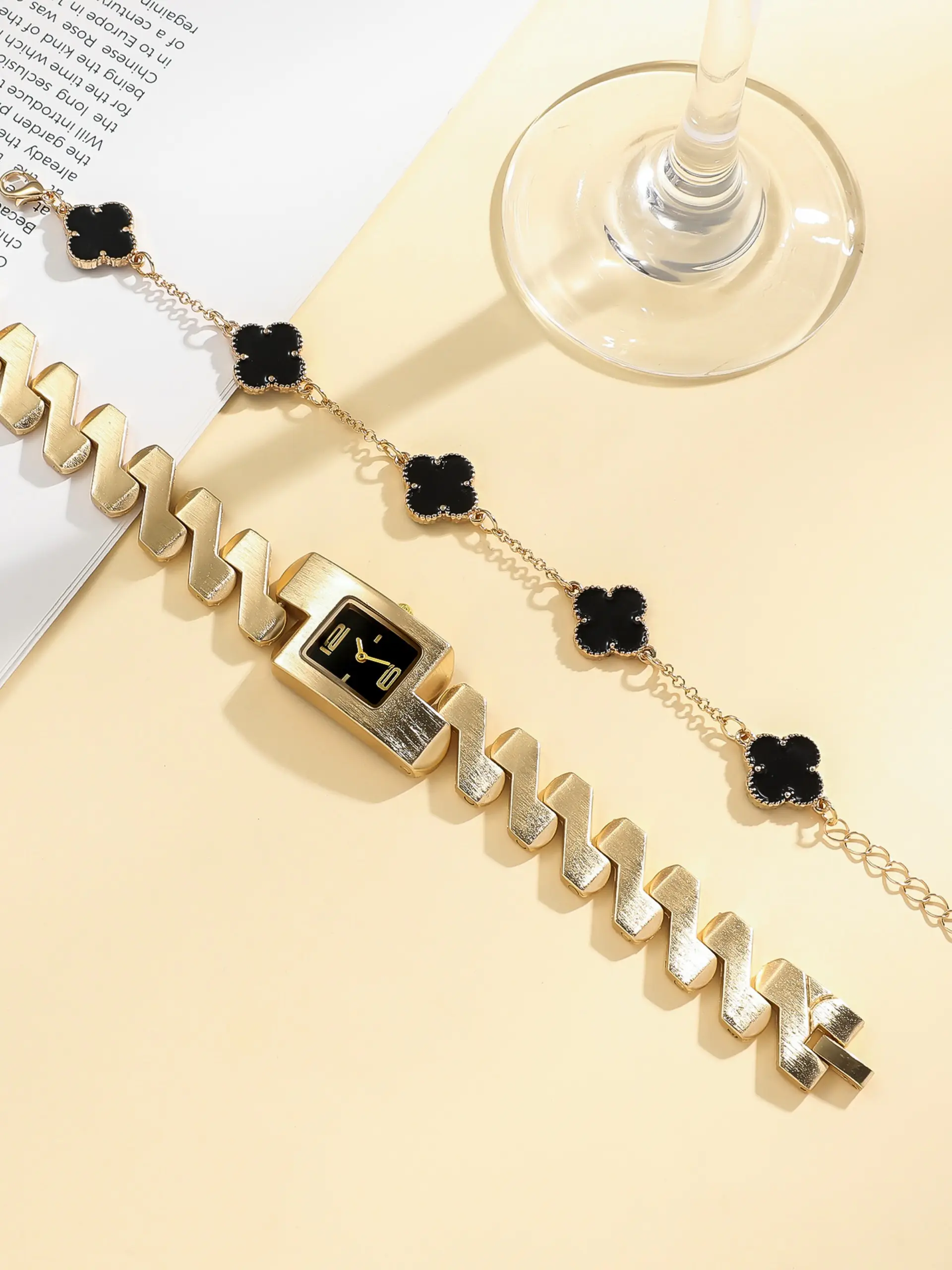 Vintage Square Quartz Bracelet Watch, Elegant Classic Vintage Watch, Shiny Daily Versatile Wristwatch, Party Gift