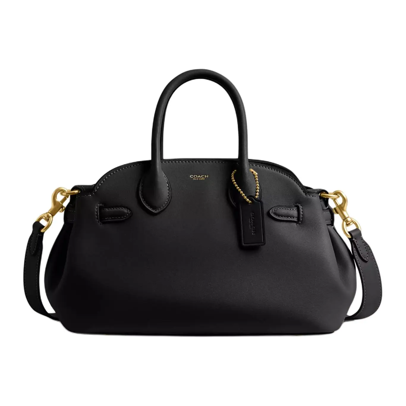 Coach Empire Carryall 26 Leather Crossbody Shoulder Handbag for Women, Black