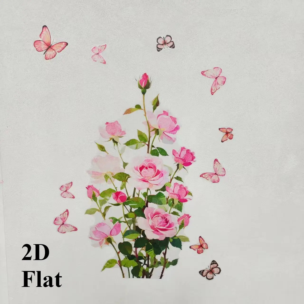 30*60cm Butterfly and Flower 2D Flat Wall Sticker, Home Decoration Self-Adhesive Wall Sticker, Bedroom Decor, Decorative Wall Decal, Butterfly Wall Decals M20253