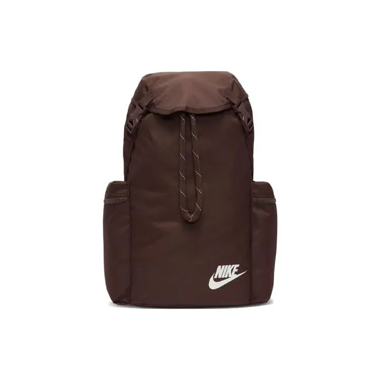 Nike Heritage Polyester Backpack for Men and Women, Casual Style, Earth Brown