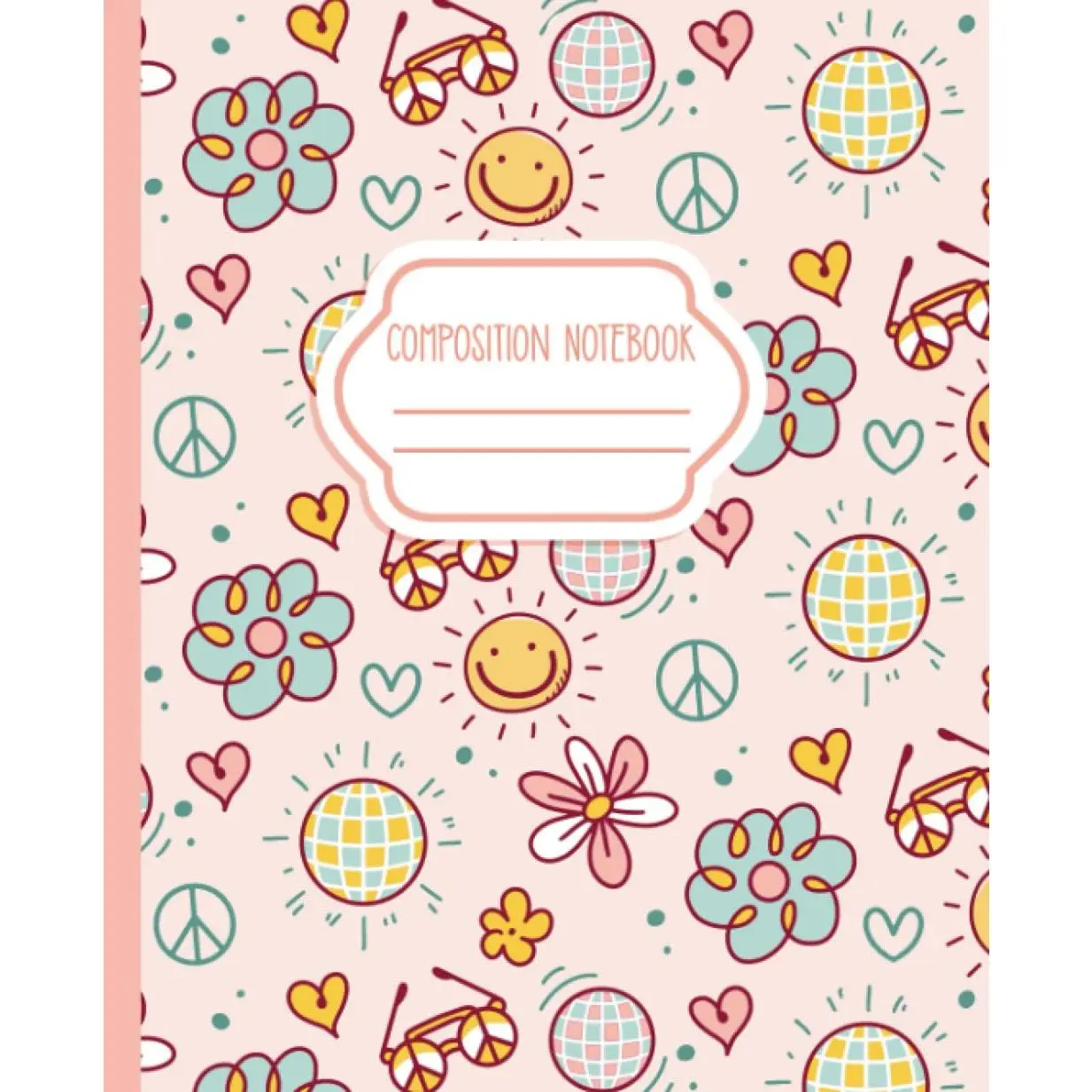 Composition Notebook: Pretty  Retro Aesthetic | Wide Ruled | 110 Pages - Paperback