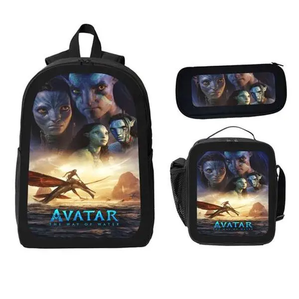 Official Avatar‑The‑Way‑of‑Water Backpack Set, Waterproof Large‑Capacity School Bag, Back‑to‑School Gift for Children
