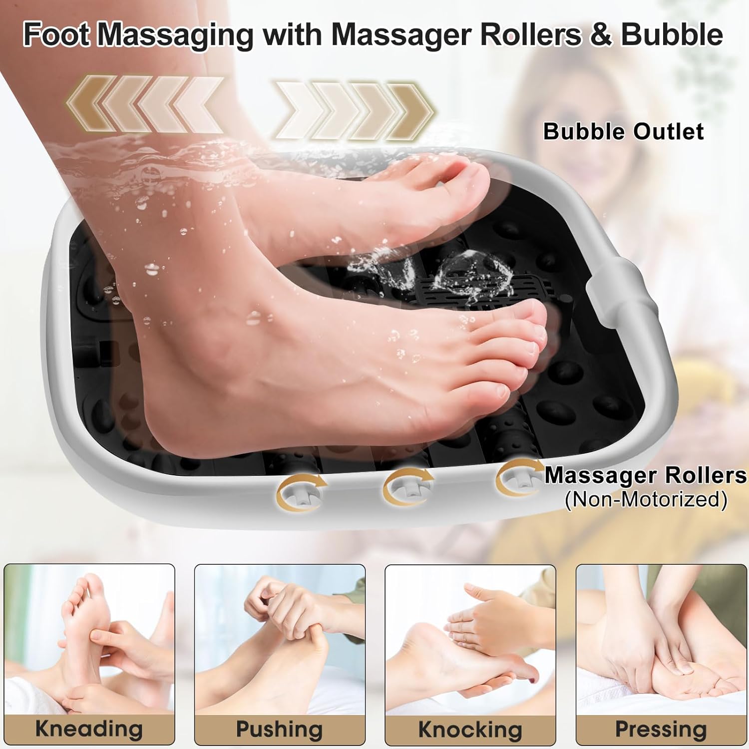 Collapsible Foot Bath with Heat and Massage Roller, Bubble, Temperature Control, Remote Control, Foot Pedicure Kit, Pedicure Foot Collapsible Foot Bath with Heat and Massage Roller, Bubble, Temperature Control, Remote Control, Foot Pedicure Kit, Pedicure Foot