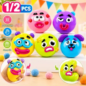 NEW Squishy Funny Face Toy 1/2PCS, Soft Moldable Maltose Sensory Stress Relief Squishy, Cute Dog Face Swap Fidget Toy for Kids & Adults, Party Favor Gift