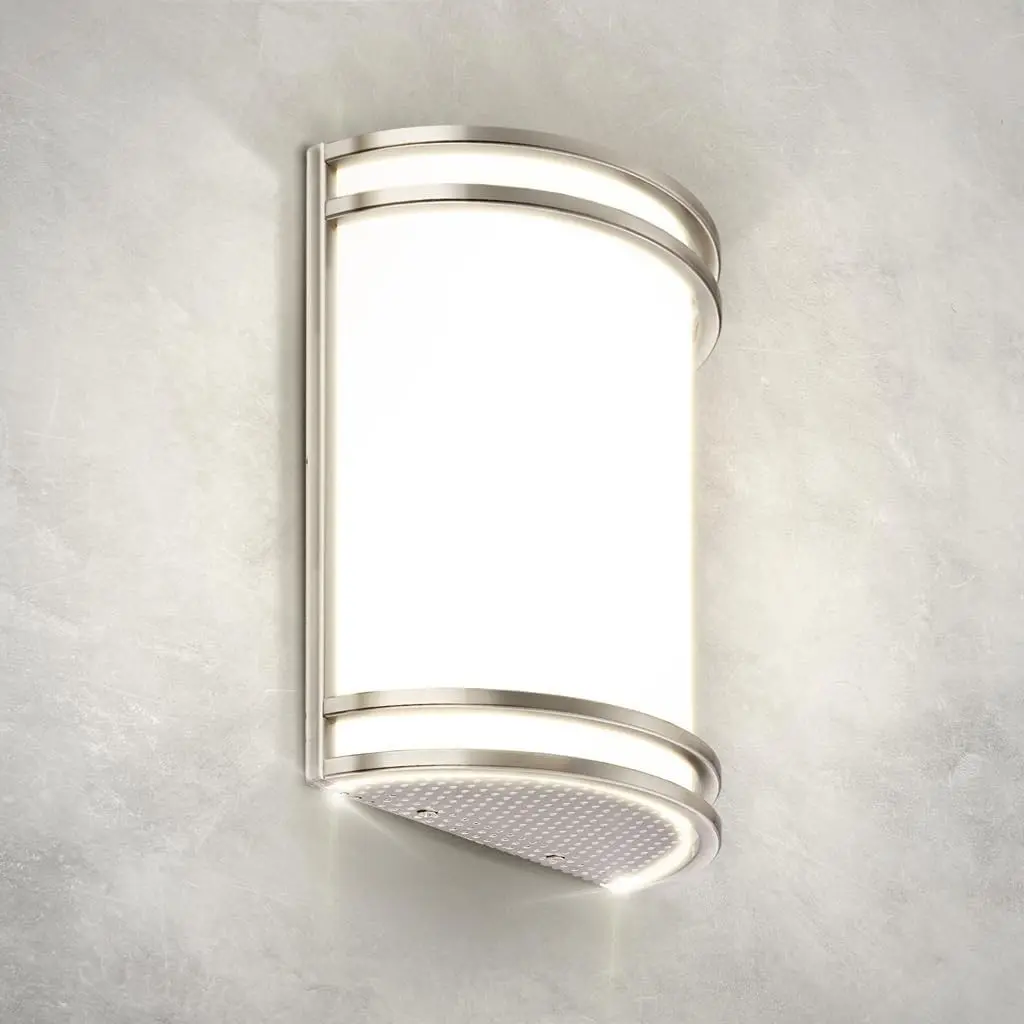 LED Indoor Wall Mount Light Fixture - 10 Inch 15W Modern Interior Brushed Nickel Dimmable Wall Sconce Light - ETL 3000K 4000K 5000K Adjustable - Hallway, Bedroom LED Wall Lights