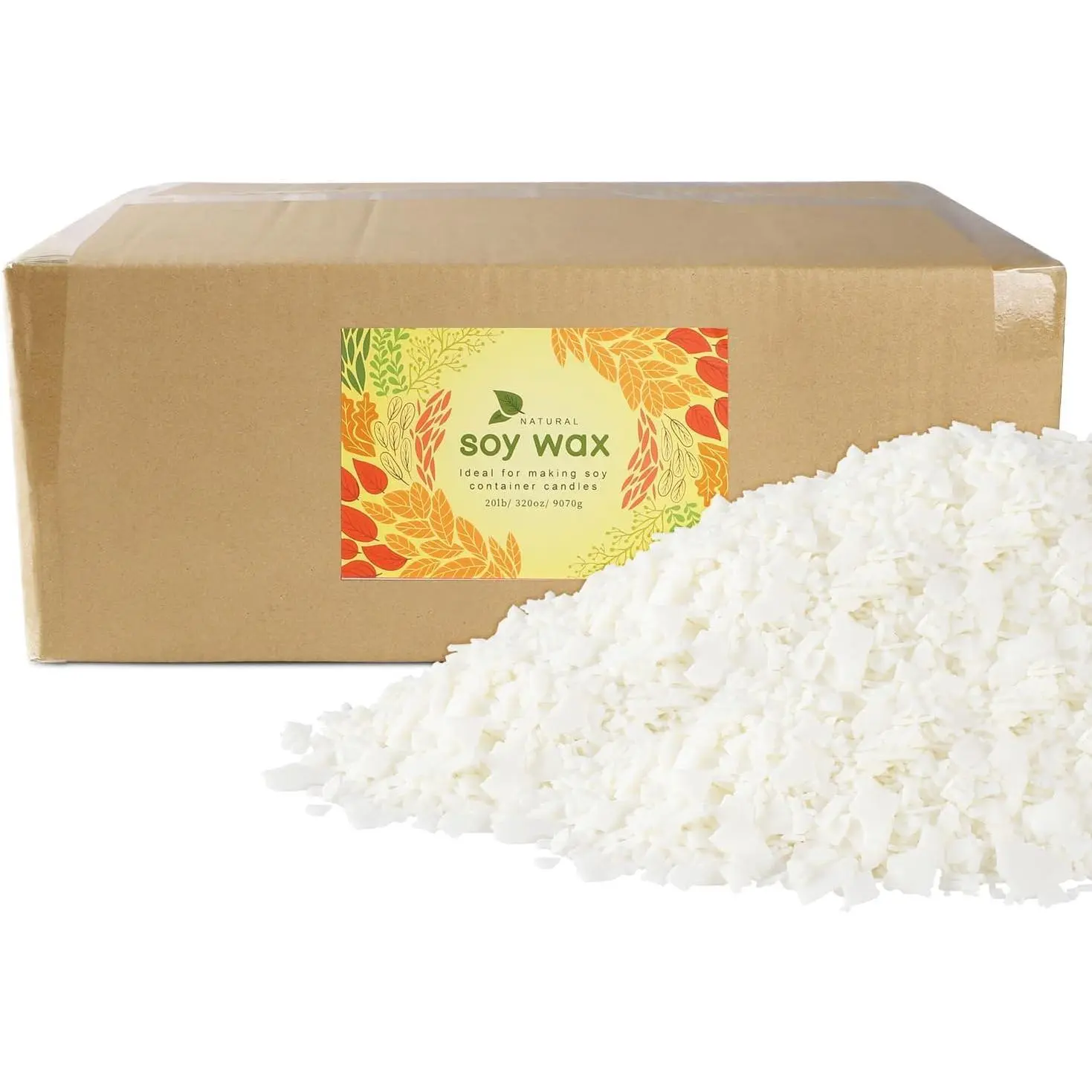 20 lb White Soy Wax DIY Candle Making(Flakes & Soft),No additives and Pure, for Your DIY Projects