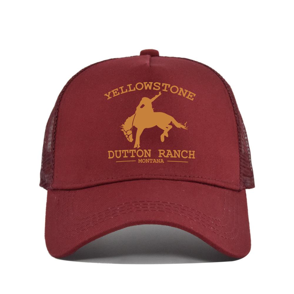 Best-selling Yellowstone baseball cap, screen-printed Yellowstone mesh cap, printed duckbill cap, unisex washable breathable sun hat