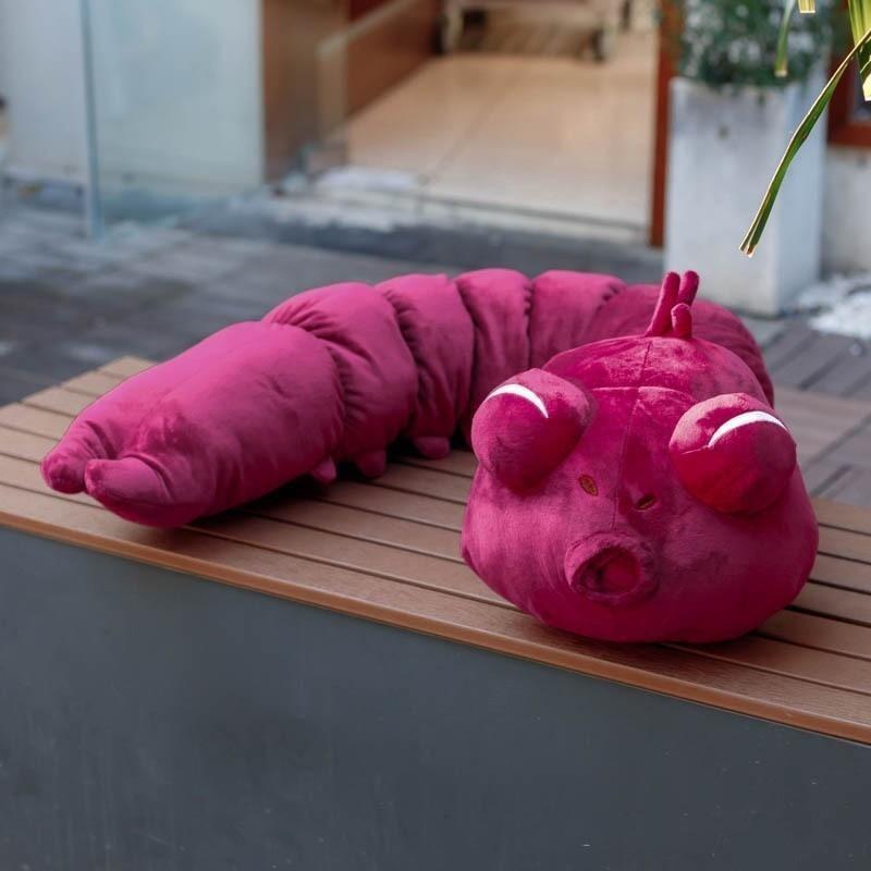 Giant Pink Caterpillar Plush Pillow, 100cm Soft Long Worm Stuffed Toy, Cute Insect Body Pillow Gift for Kids & Adults