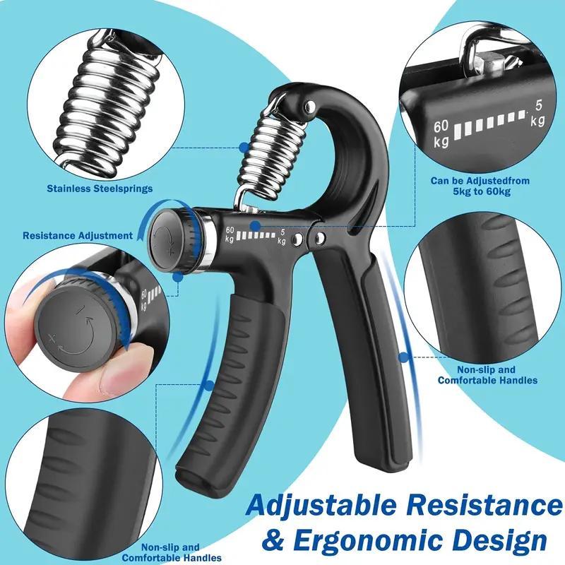 Resistance Adjustable Grip Strength Trainer, Forearm Strength Trainer, Hand Strength Trainer for Muscle Training and Injury Recovery, Hand Grips for Strength Training, Hand Gripper Strengthener